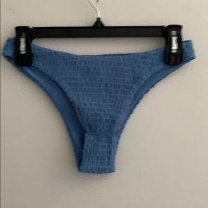 Blue ribed bikini bottoms